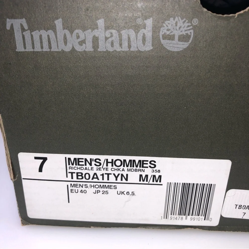 TIMBERLAND Men’s Chukka Ankle Boots Sz 7 Richdale Leather Lace Up A1 TYN